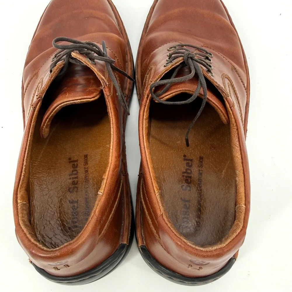 Josef Seibel Walt Brandy Mens 41 Shoes Leather Lace Up Oxford Derby Comfort Work